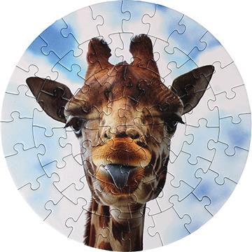 Puzzle Round Giraffe, 56 pcs