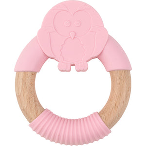 Oeko Teether Owl Pink